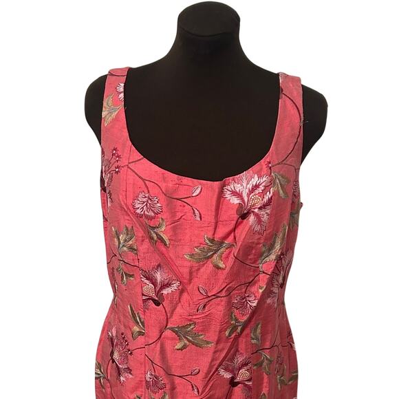 Paule Vasseur Made in France Pink 100% Silk Floral Blazer Dress Set Size 12 - Picture 10 of 16